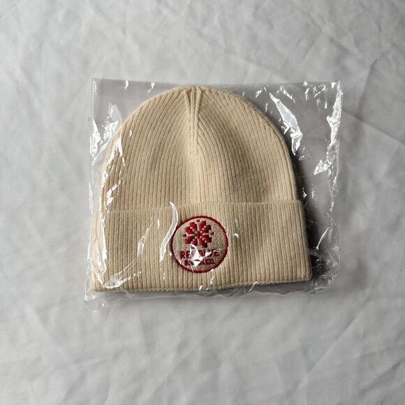 Revolve Aspen Co. Cream and Red Beanie - Picture 6 of 7